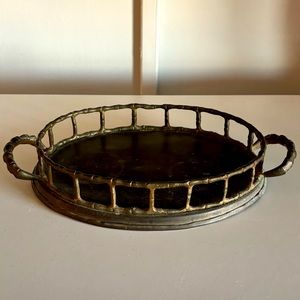 🎉Vintage Bamboo Solid Brass Tray